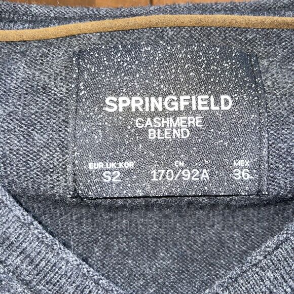 Springfield Cashmere Blend Men's M Gray Neon Skull Print Pullover Sweater - Picture 6 of 6